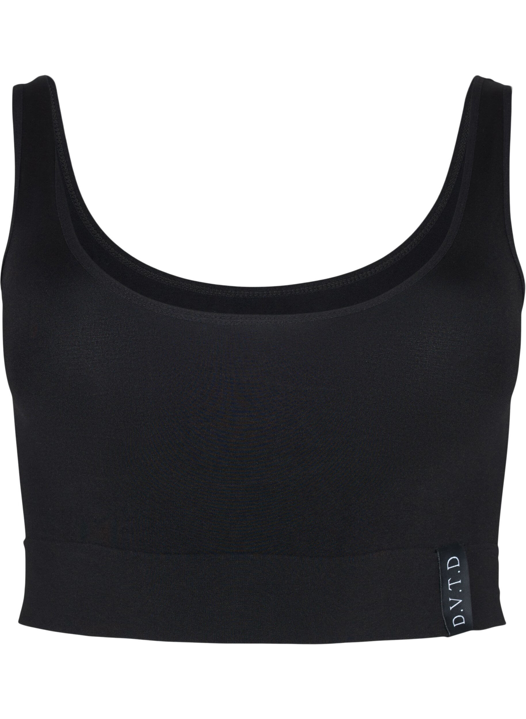Zizzi Soutien-gorge sans coutures avec encolure ronde, Black, Packshot image number 0