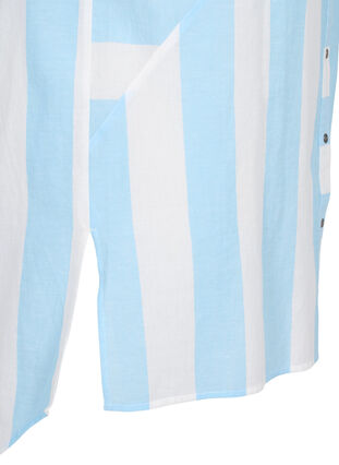 Gestreepte katoenen blouse met 3/4 mouwen, Blue Bell Stripe, Packshot image number 3