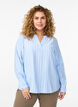 FLASH - Gestreepte blouse met V-hals, Blauw, Model image number 0