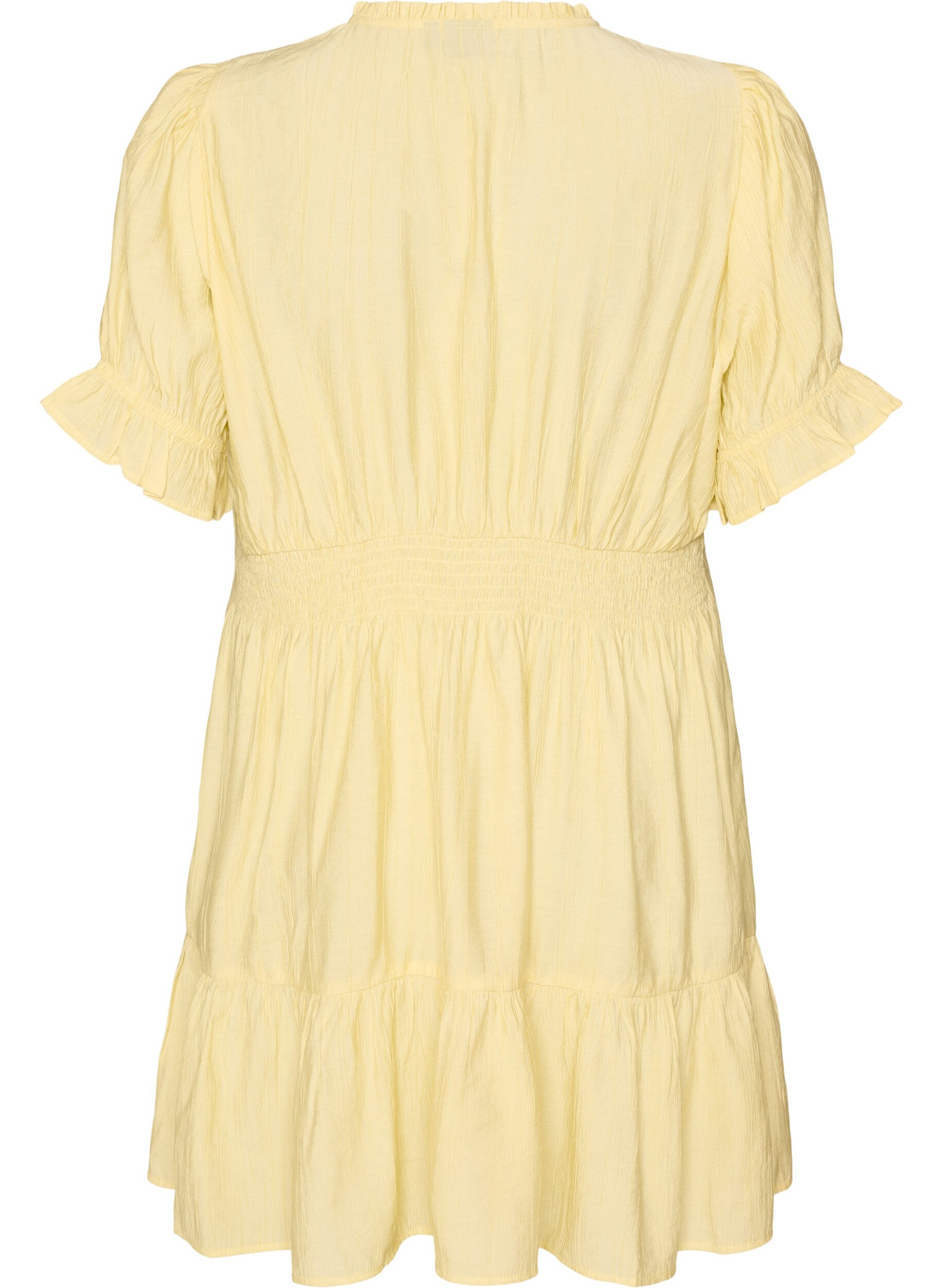 ZizziRobe courte en viscose avec volants, Jaune, Packshot image number 1