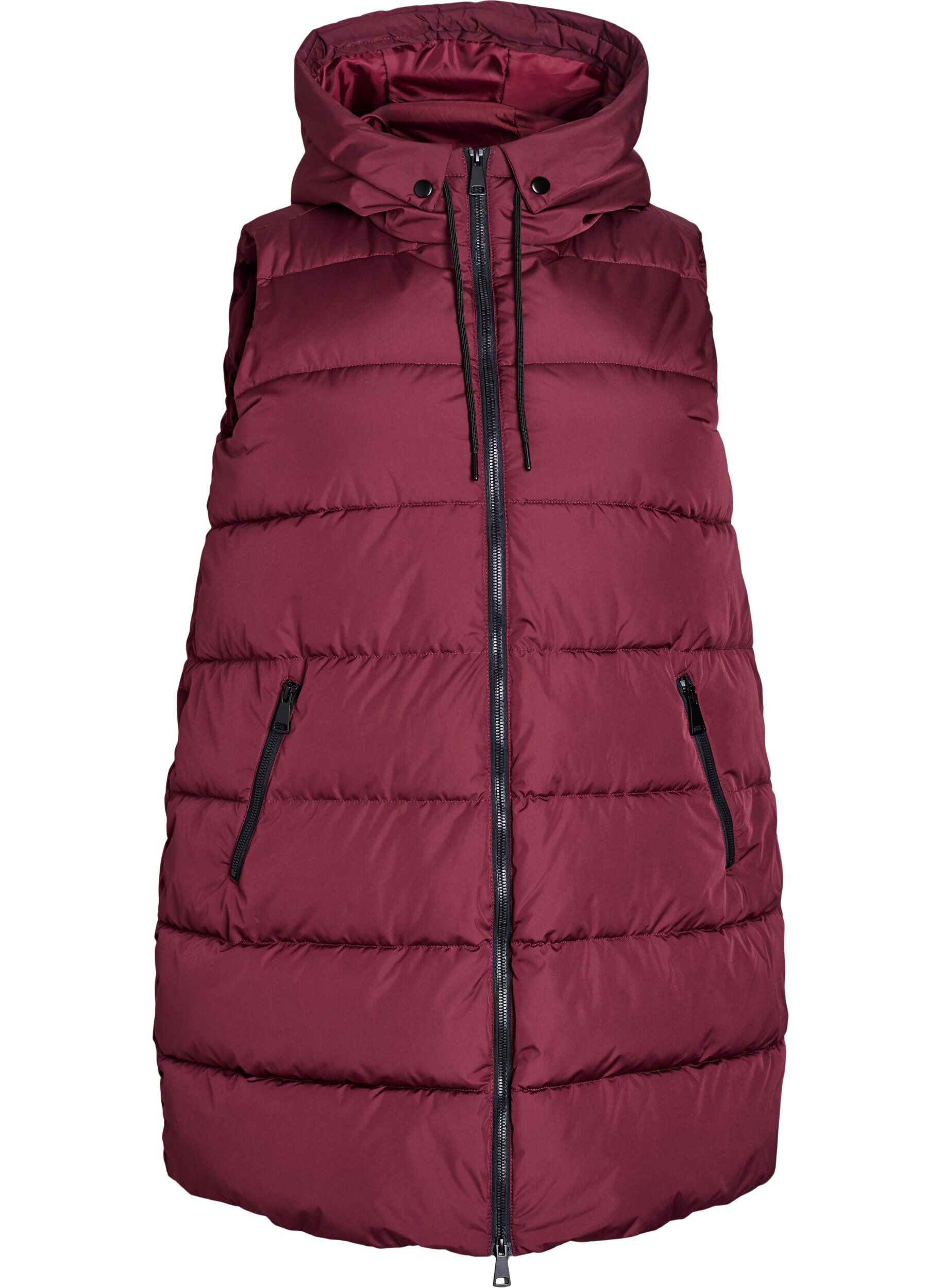 ZizziVeste longue avec capuche et poches, Bordeaux, Packshot image number 0