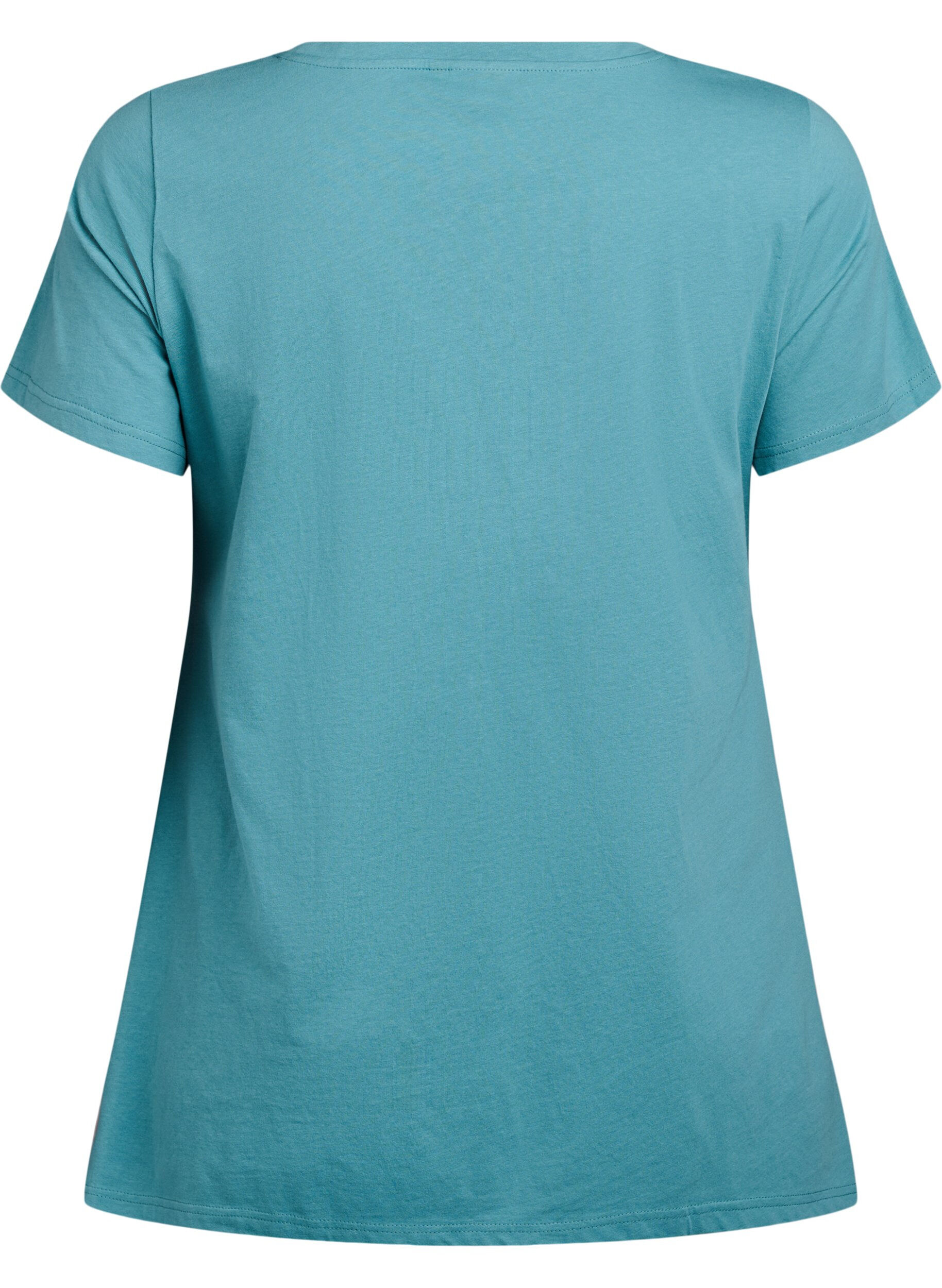 ZizziT-shirt met ronde hals en A-lijn vorm, Groen, Packshot image number 1