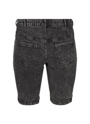 Denim shorts met hoge taille, Grey Denim, Packshot image number 1