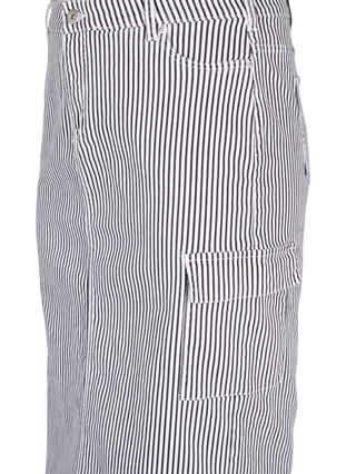 Gestreepte kokerrok met zakken, Black & White Stripe, Packshot image number 2