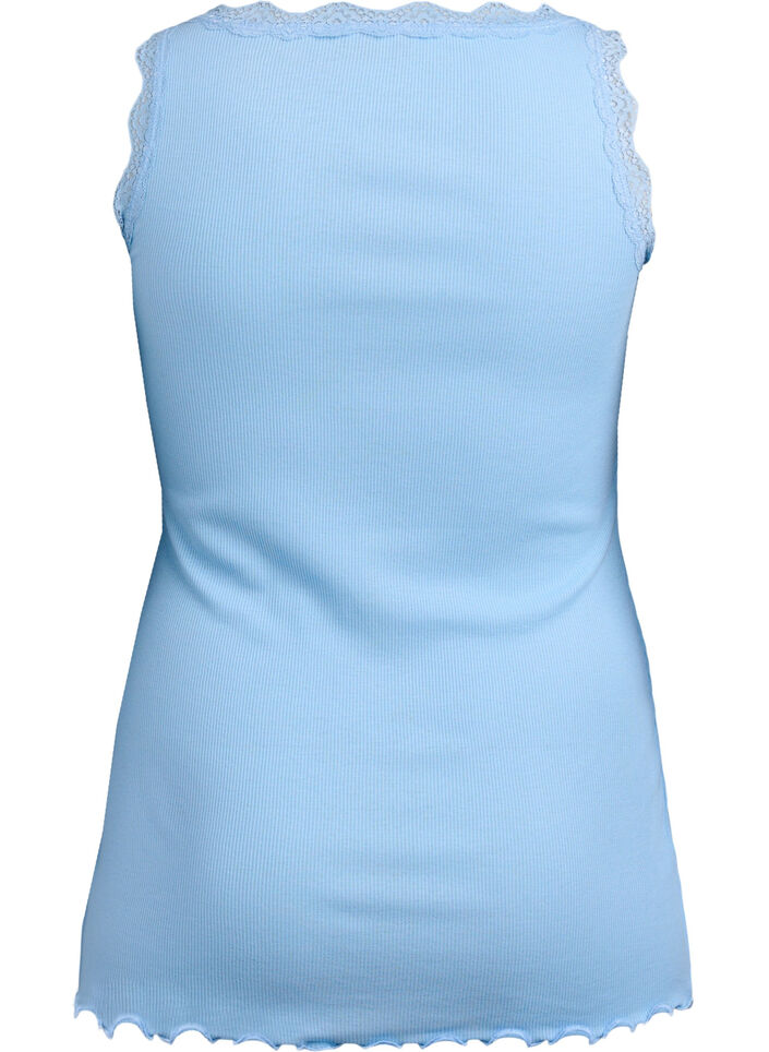 Top avec finitions en dentelle, Bleu Clair, Packshot image number 1