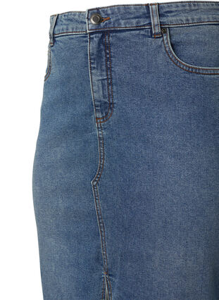 Denim rok met split aan de voorkant, Blue denim, Packshot image number 2