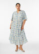 Robe midi en coton avec imprim&eacute; floral, Bleu, Model image number 0