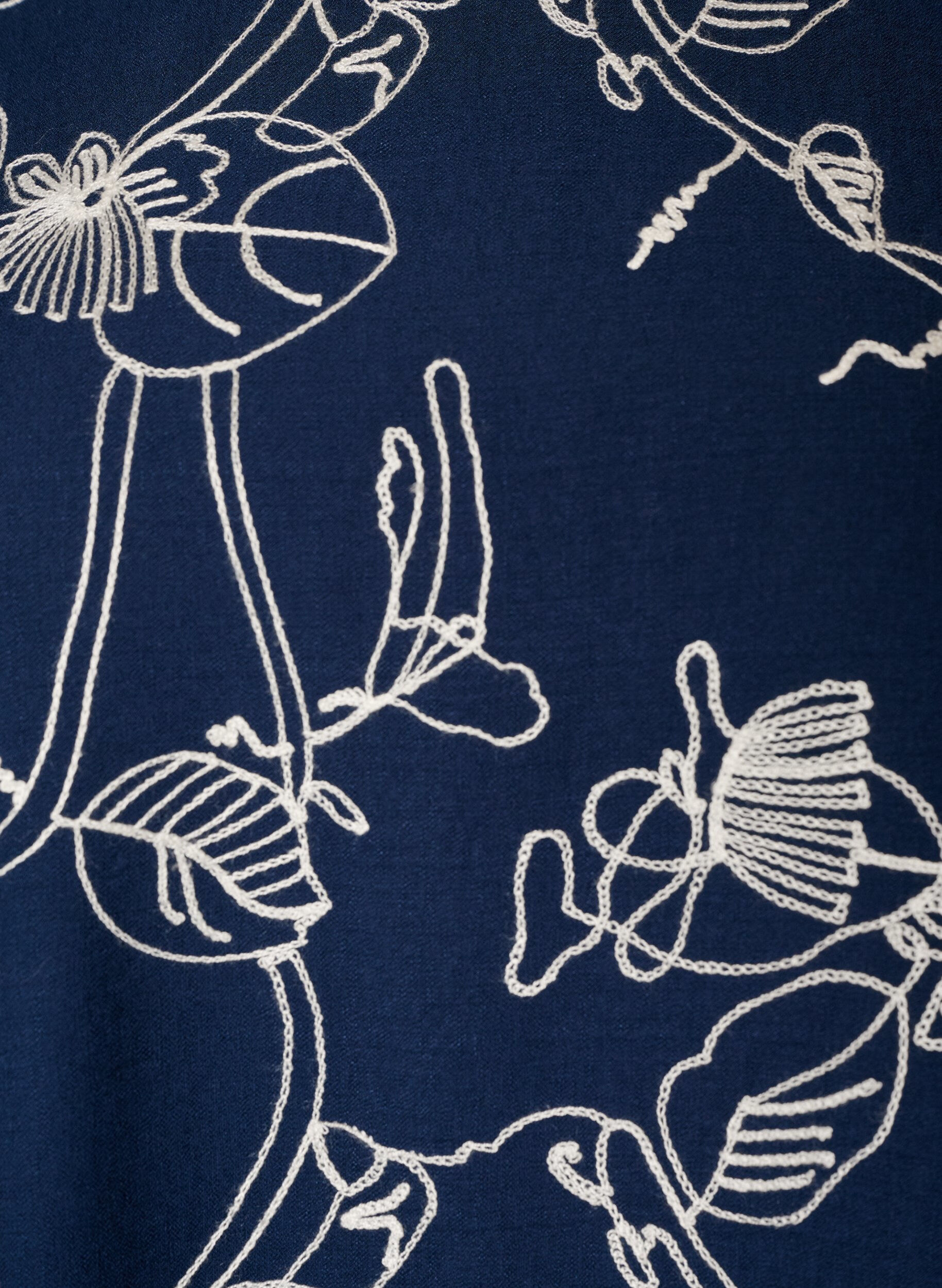 ZizziChemisier &agrave; manches courtes avec motif brod&eacute;, Bleu, Packshot image number 2