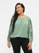 Blouse met lange mouwen en gehaakte details, Green Bay, Model image number 0