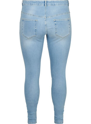 Super slim fit Amy jeans met hoge taille, Light blue denim, Packshot image number 1