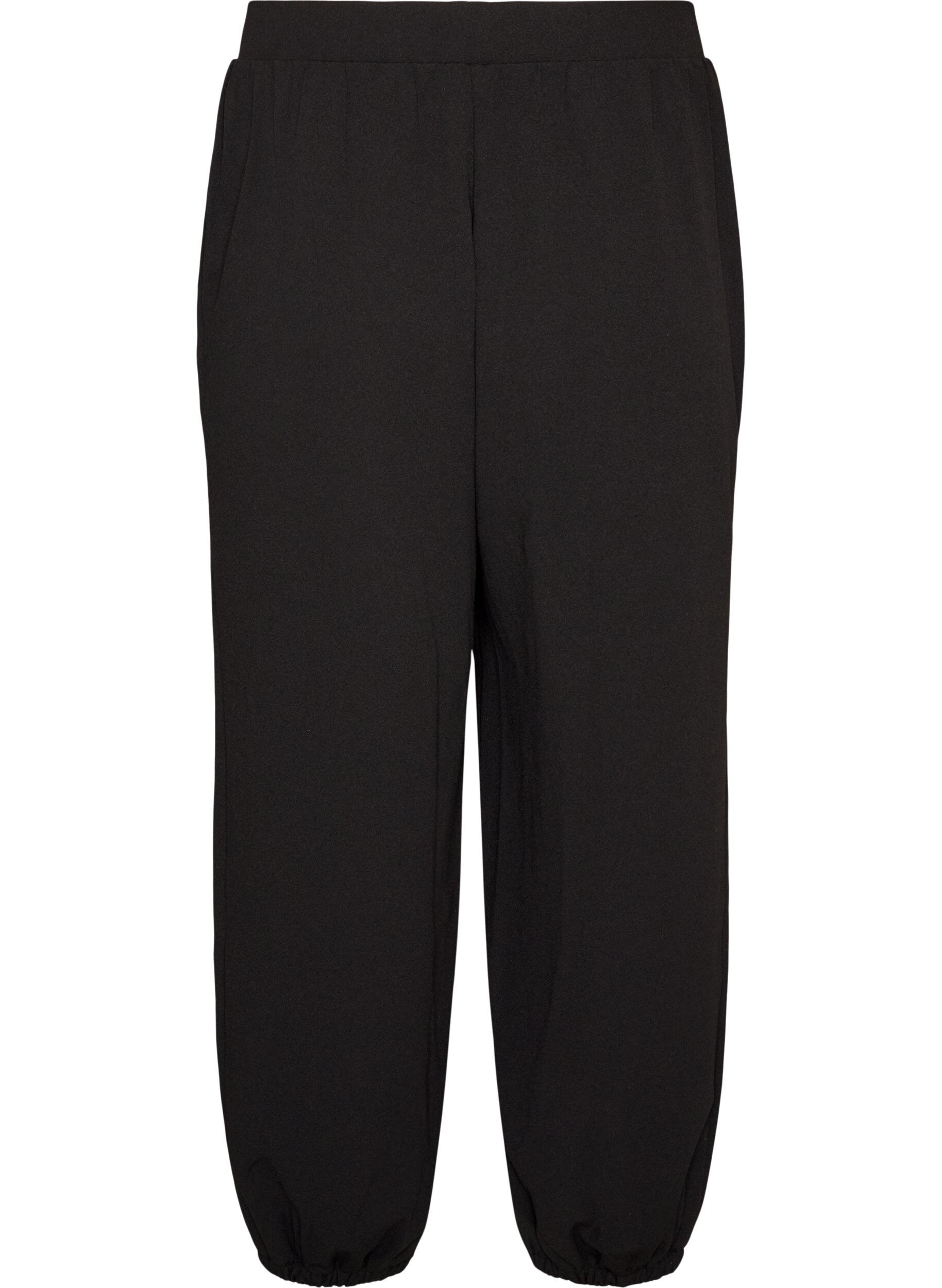 ZizziPantalon ballon &agrave; taille haute en jersey, Noir, Packshot image number 1