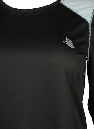 Ski-onderhemd met kleurenblok, Black w. Gray Mist, Packshot image number 2