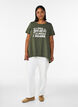 T-shirt met ronde hals en A-lijn vorm, Groen, Model image number 1