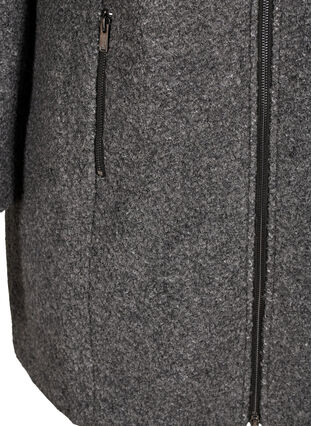 Manteau avec laine et fermeture éclair, Dark Grey Melange, Packshot image number 3