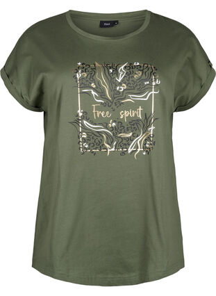 T-shirt en coton biologique avec imprimé doré, Thyme W. Free, Packshot image number 0