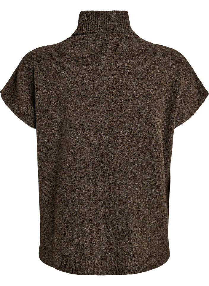 Gebreide vest met col, Bruin, Packshot image number 1