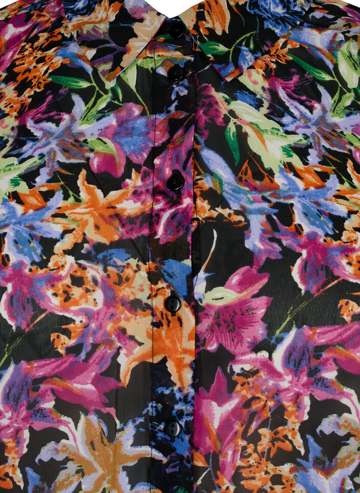 FLASH - Chemise à manches longues avec imprimé floral, Orange Pink Flower , Packshot image number 2