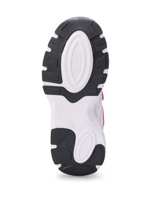 Sneakers met wijde pasvorm en contrasterend strikdetail, White w. Pink, Packshot image number 4