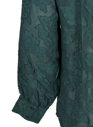 Transparante blouse met patroon, Darkest Spruce, Packshot image number 3