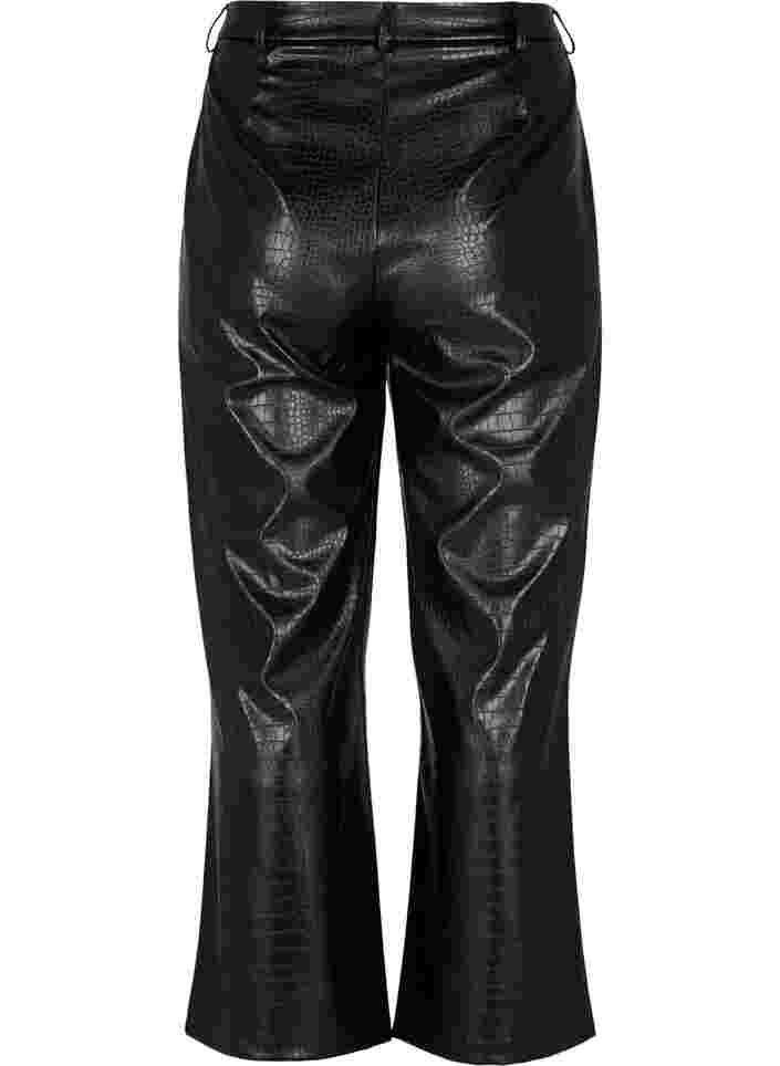 Pantalon en simili cuir avec largeur, Black, Packshot image number 1