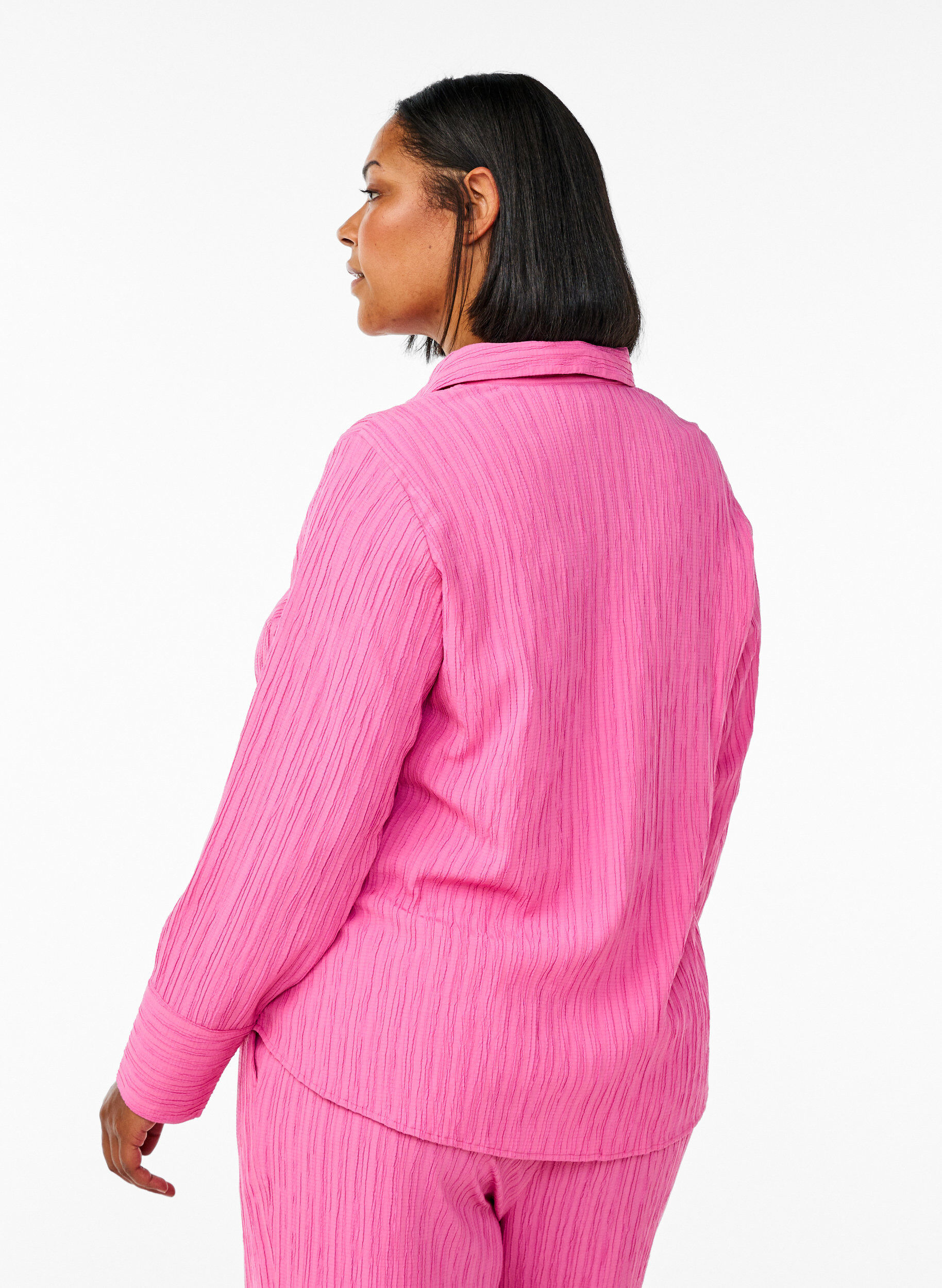 ZizziFLASH - Shirt met textuur, Roze, Model image number 2