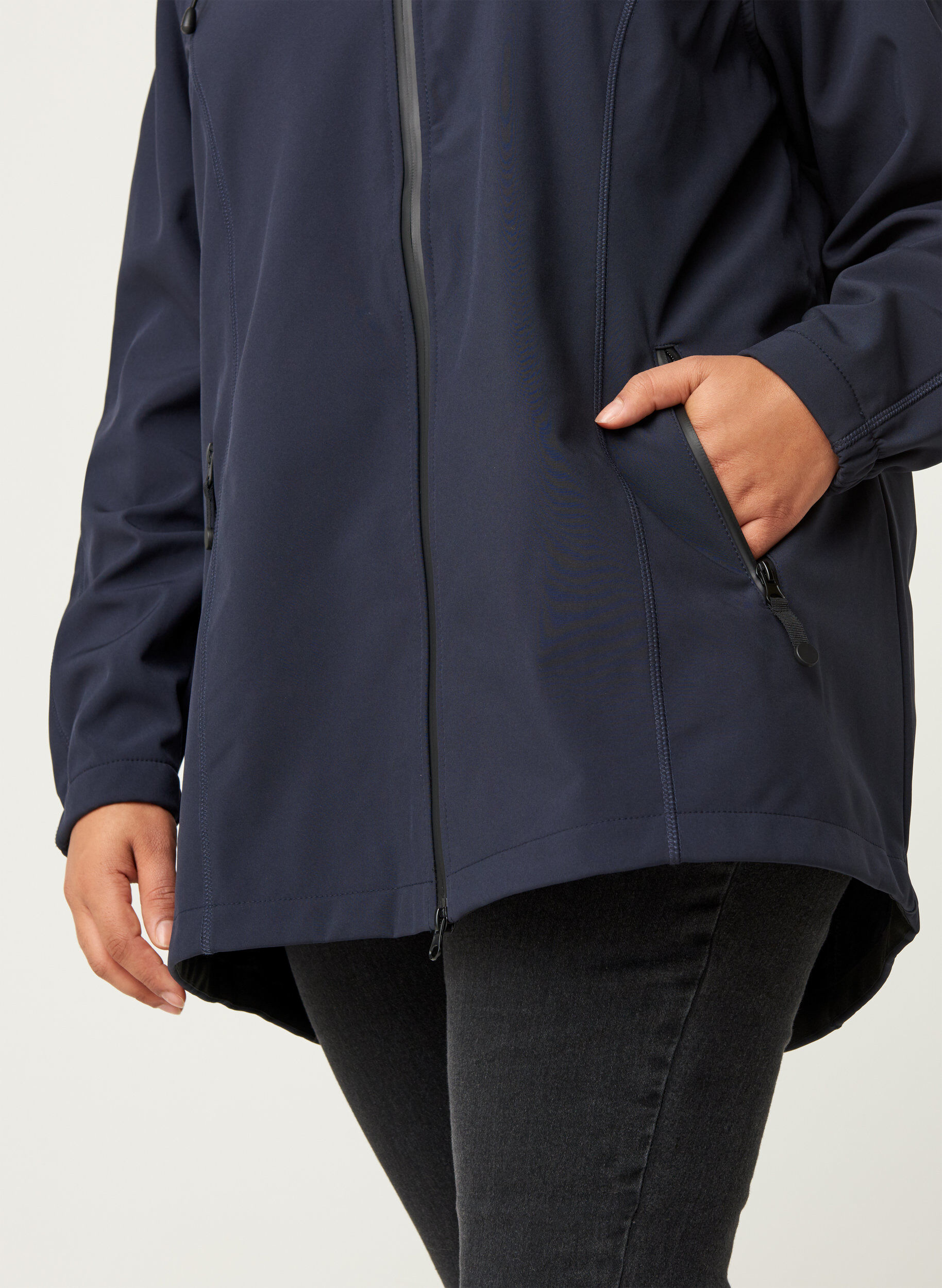 ZizziKorte softshell jas met capuchon, Night Sky, Model image number 4