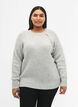 Gemêleerde pullover met parelknopen, Light Grey Melange, Model image number 0