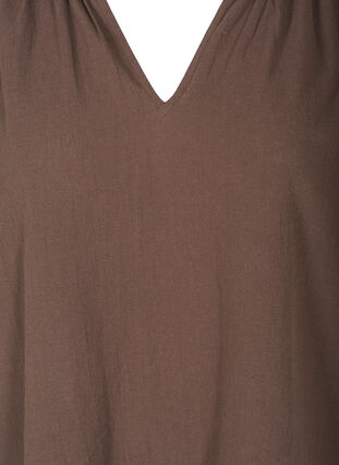 Tunique coton avec un col-V, Brown, Packshot image number 2