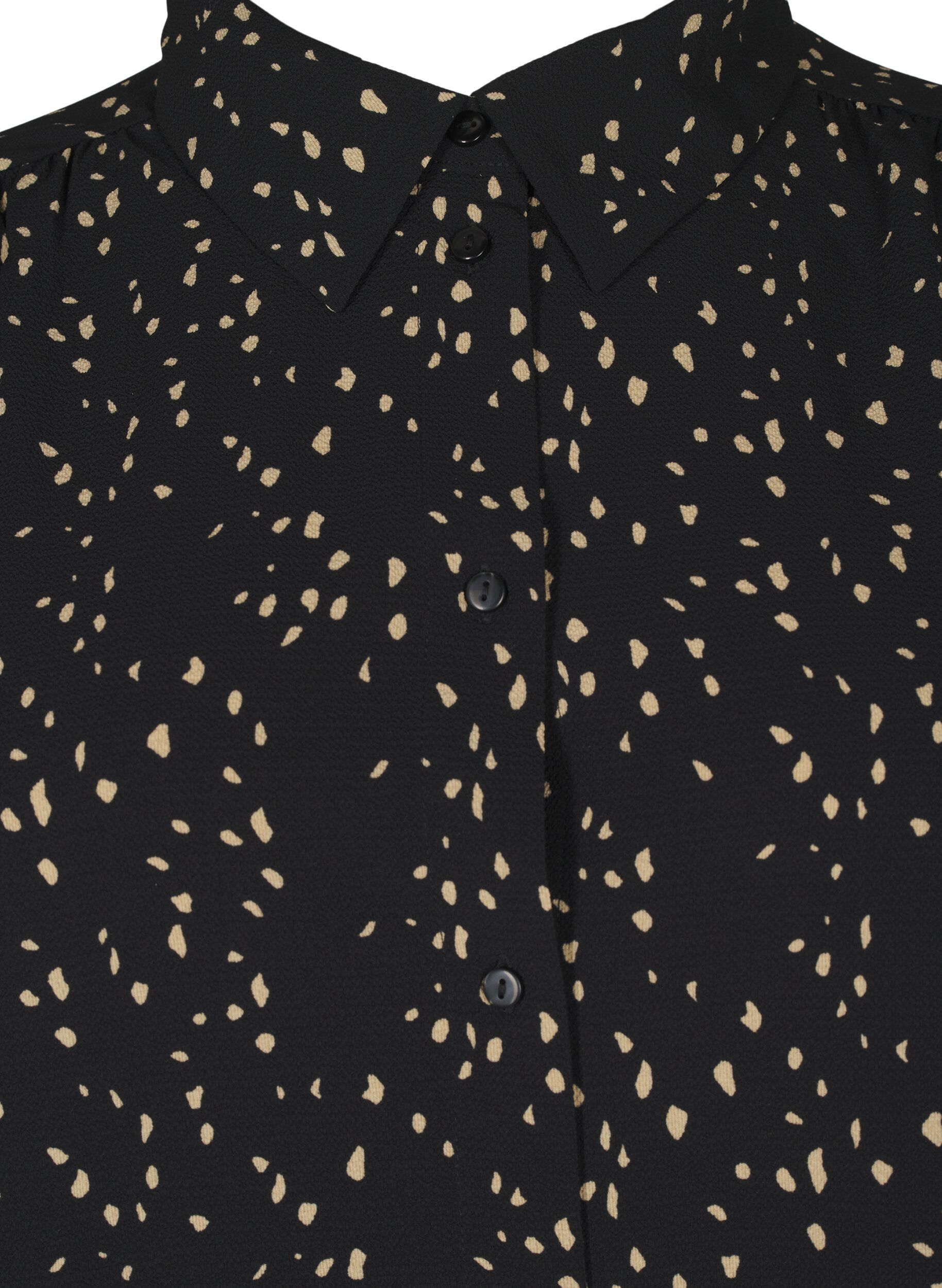 Zizzi Chemise &agrave; pois avec col, Black w. Dot AOP, Packshot image number 2