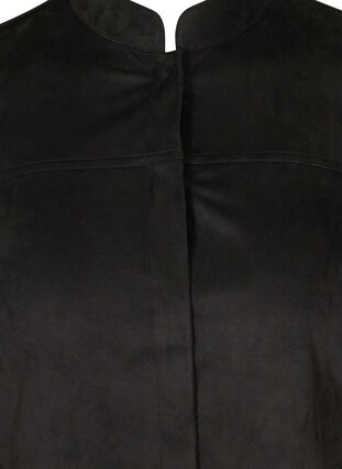 Lange blouse in imitatiesuède, Black, Packshot image number 2