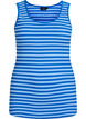 Gestreepte tanktop met een ribstructuur, Blauw, Packshot image number 0