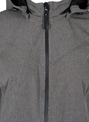 Veste softshell à capuche amovible, Medium Grey Melange, Packshot image number 2