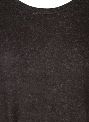 Blouse chinée à ourlet ajustable, Dark Grey Melange, Packshot image number 2