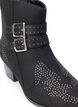 Wide fit - Korte laars met studs en gespen, Black, Packshot image number 3