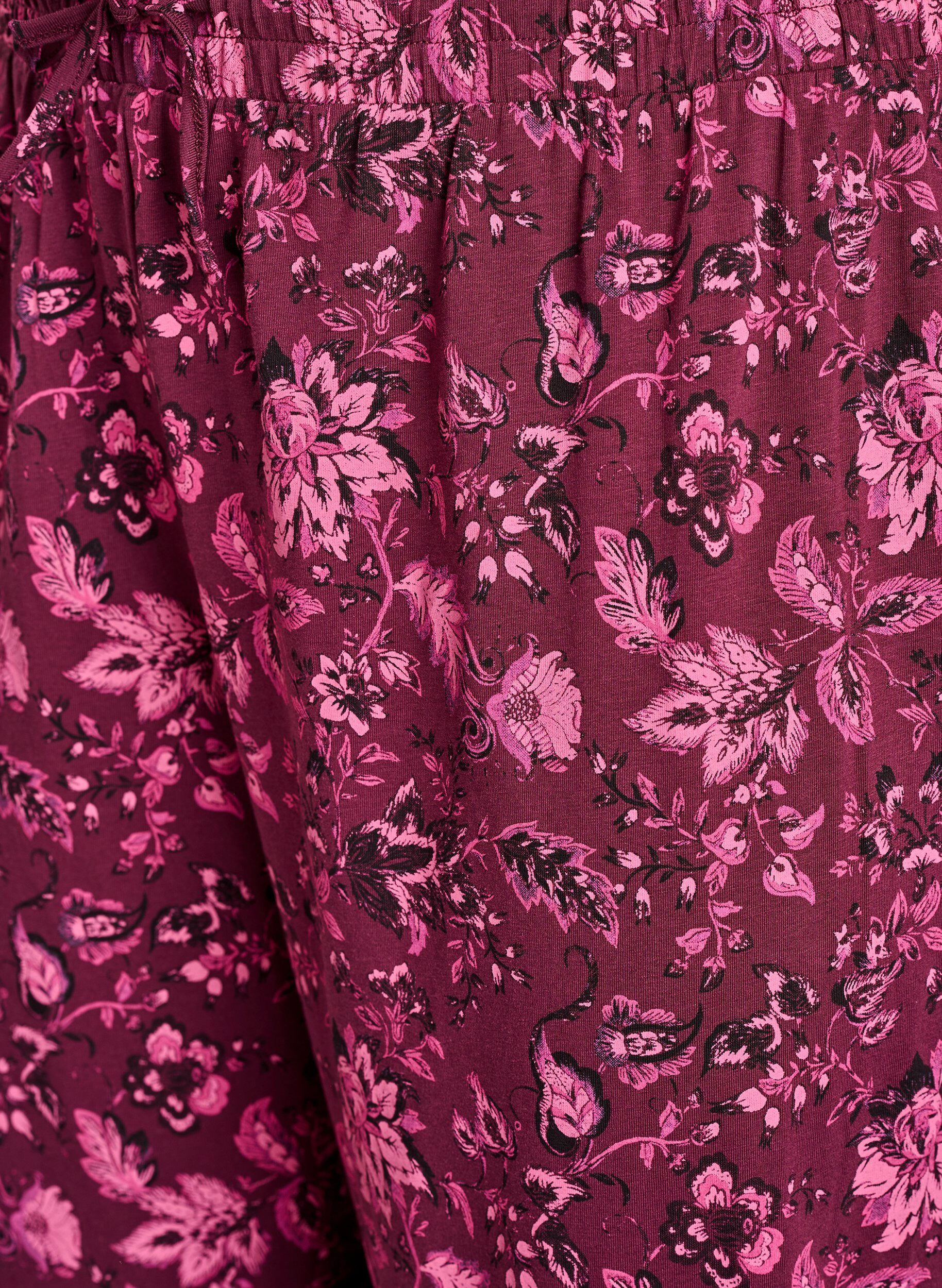 ZizziKleren pyjama broek met print, Donker Bordeaux, Packshot image number 2