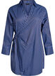 Gestreept shirt met wikkel-effect en een strikceintuur, Blauw, Packshot image number 0