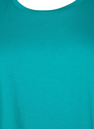 T-shirt à manches courtes en coton mélangé, Teal Blue, Packshot image number 2