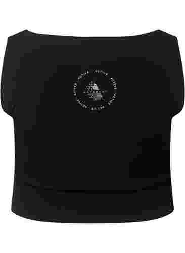 Sportbeha met vierkante halsuitsnijding, Black, Packshot image number 1