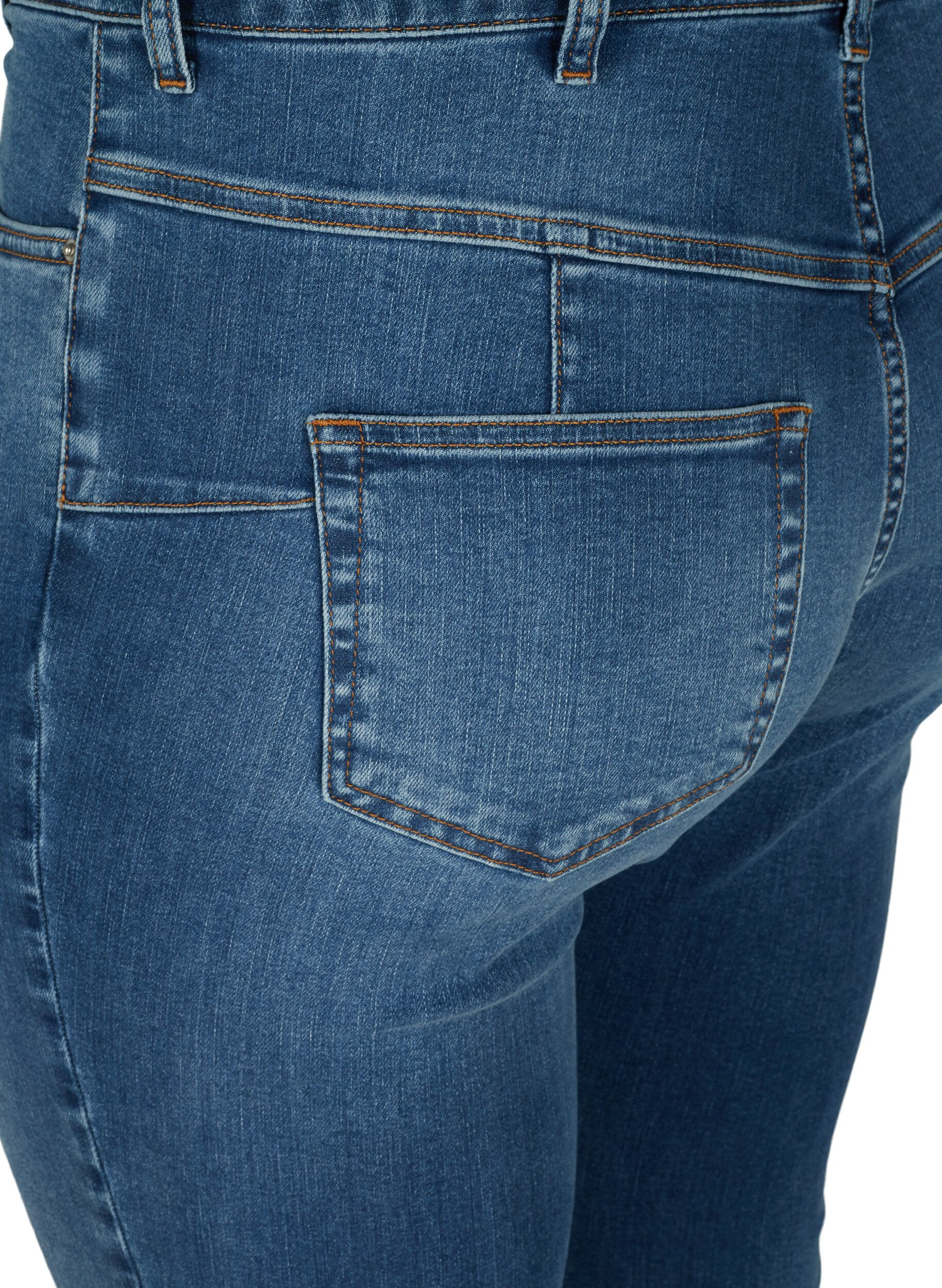 Zizzi Jean Amy taille haute avec push up, Blue denim, Packshot image number 3