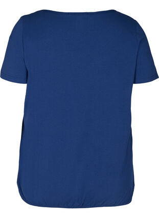 T-shirt à manches courtes avec col rond et bord en dentelle, Twilight Blue, Packshot image number 1