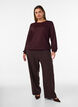 Blouse avec texture verticale et fils scintillants, Bordeaux, Model image number 1