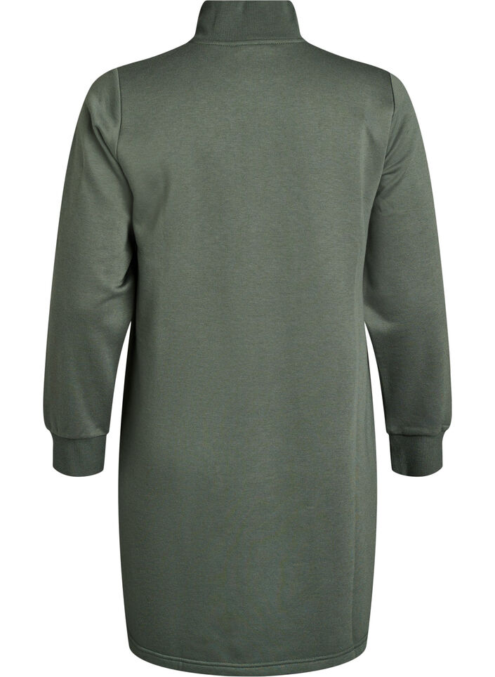 Robe sweat-shirt courte &agrave; col montant, Vert, Packshot image number 1