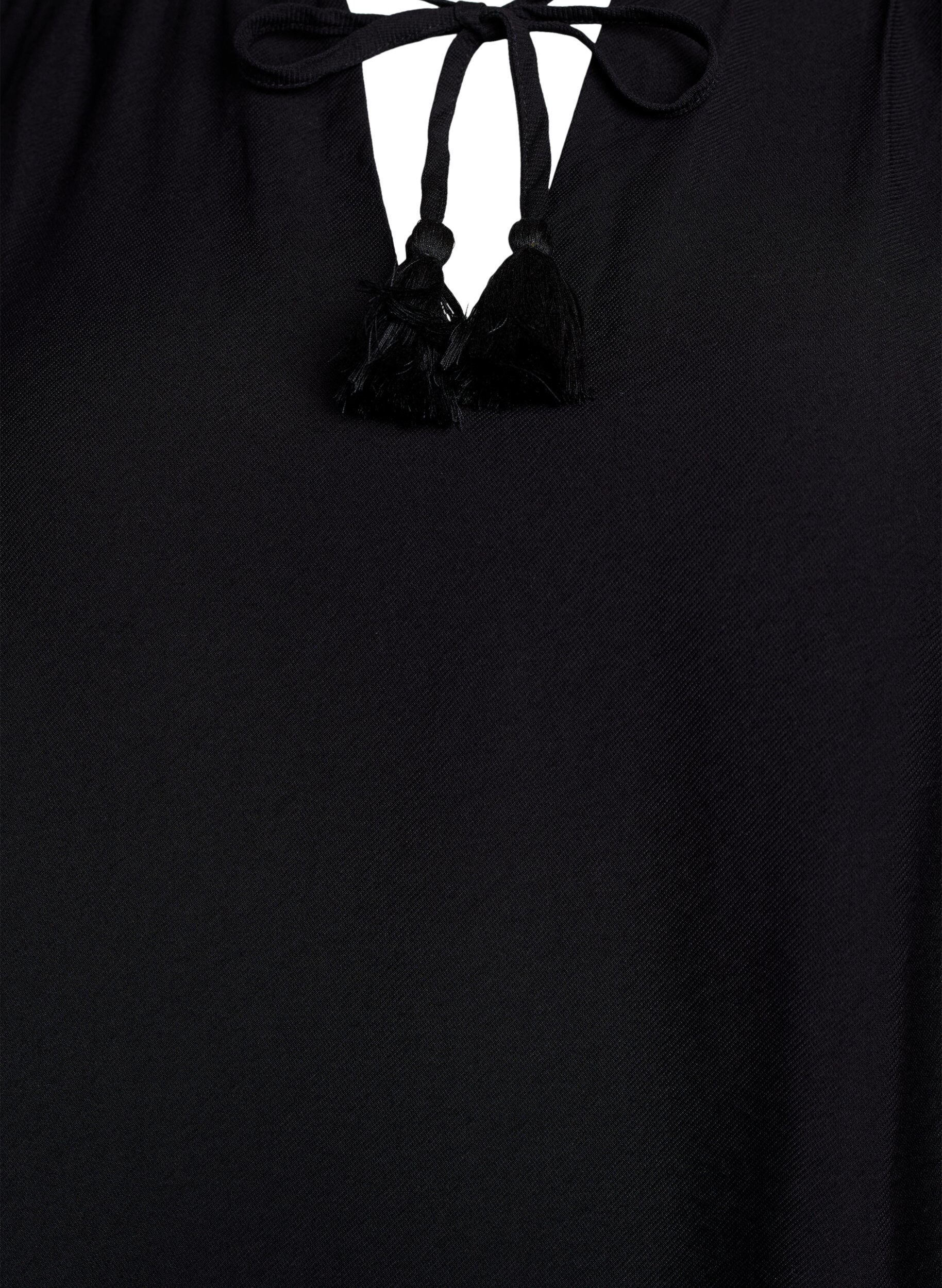 ZizziKorte A-lijn jurk met ruches, Zwart, Packshot image number 2