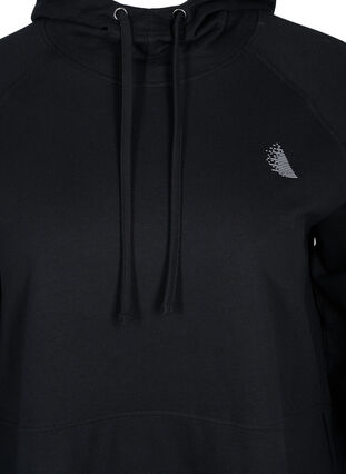 Sweatshirt met capuchon en split, Black, Packshot image number 2