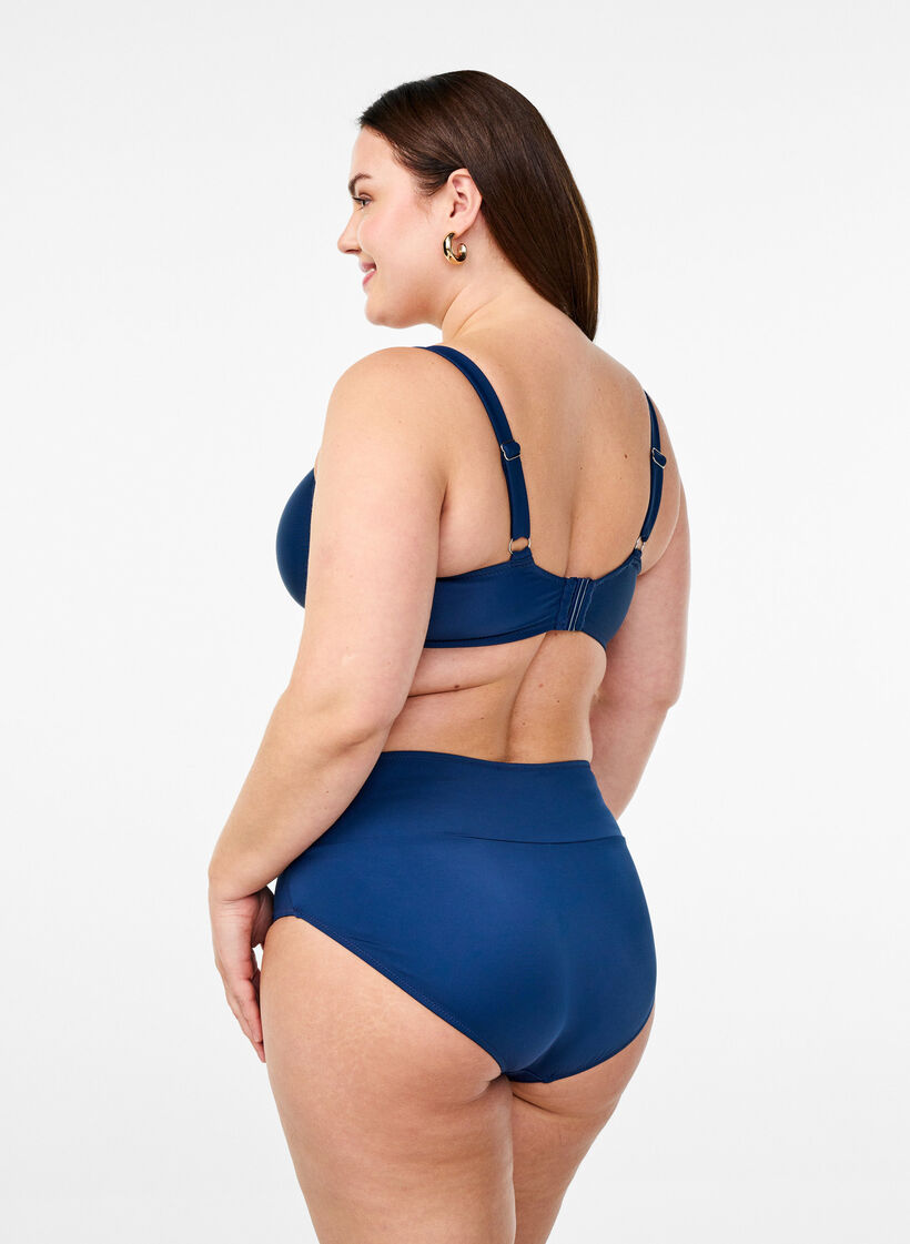 Bas de bikini avec d&eacute;tails cache-c&oelig;ur, Bleu, Model image number 1