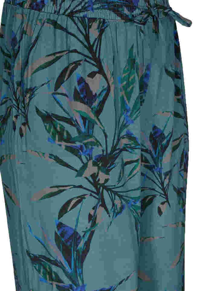 Pantalon ample en viscose avec imprimé, Sea Pine Leaf, Packshot image number 2