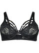 Soutien-gorge couvrant avec dentelle et lacets, Black, Packshot image number 0