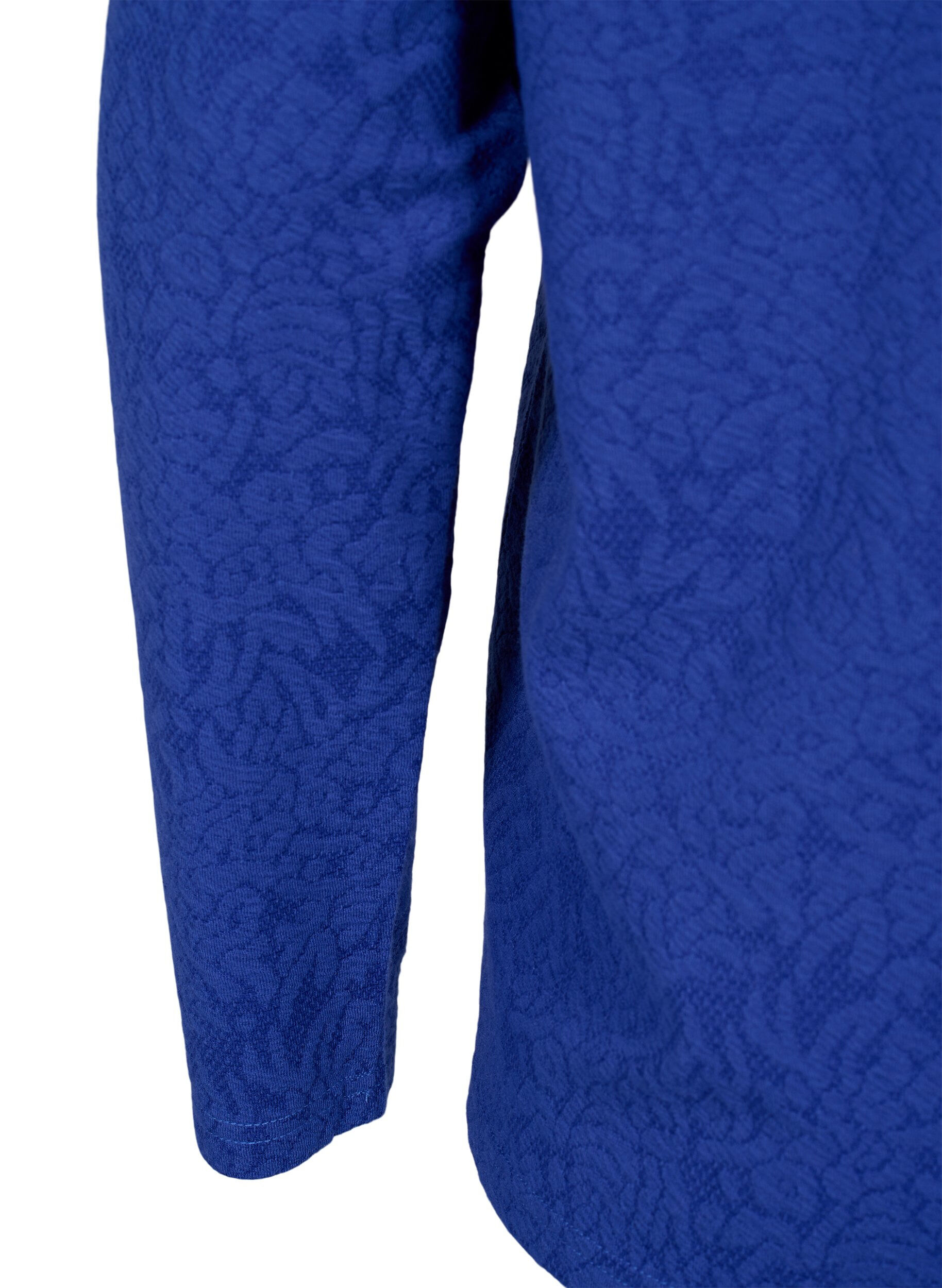 ZizziBlouse met lange mouwen en textuur, Blauw, Packshot image number 3