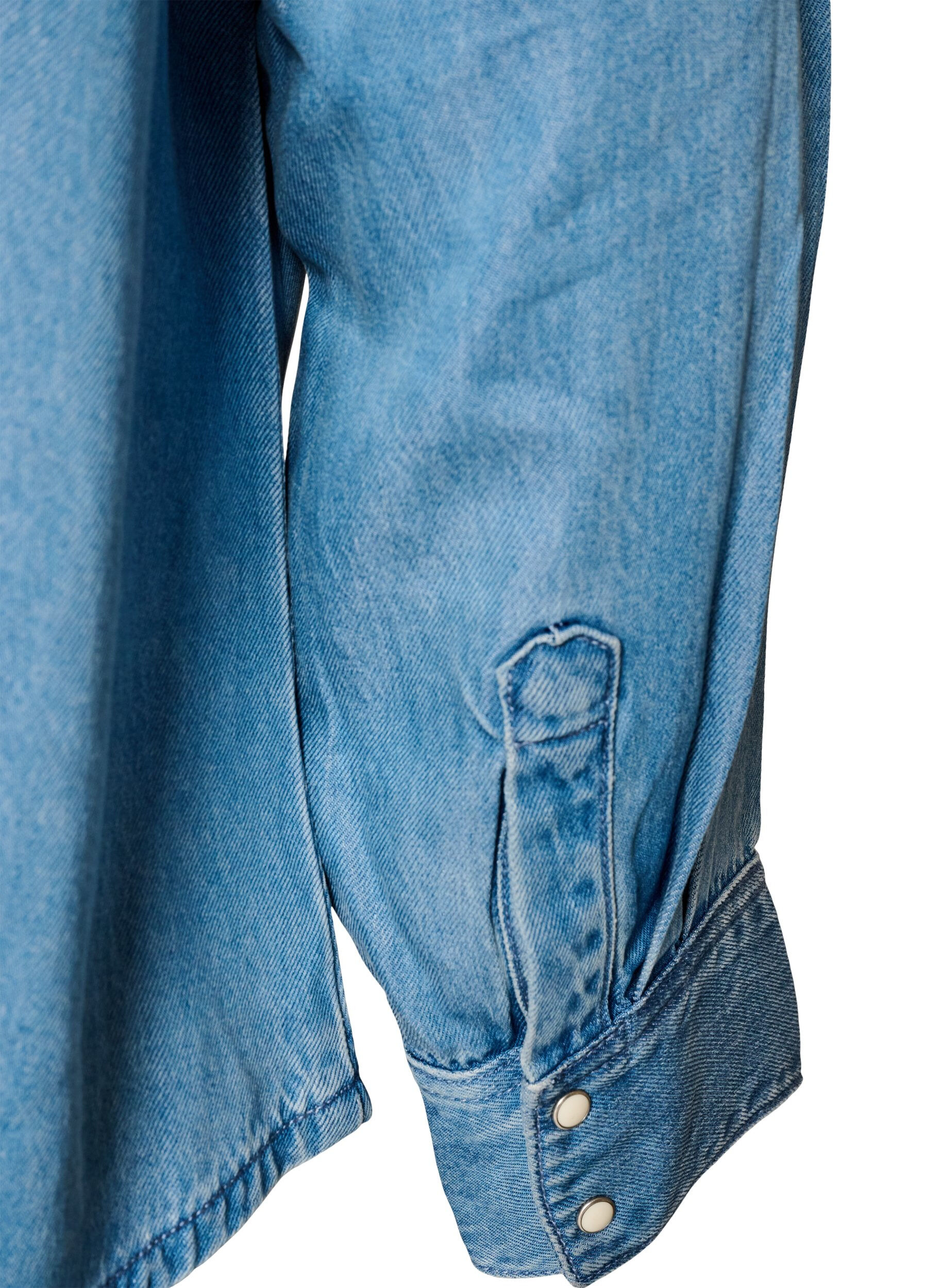 ZizziDenim blouse van lyocell met drukknopen, Blauw, Packshot image number 3
