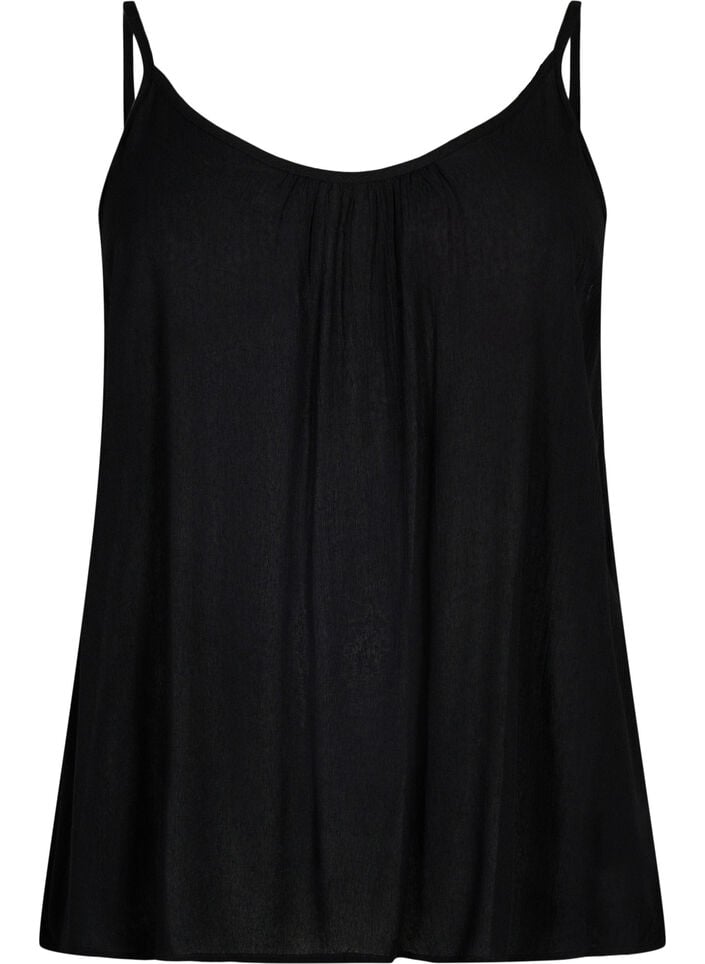 Top &agrave; bretelles en viscose, Noir, Packshot image number 0
